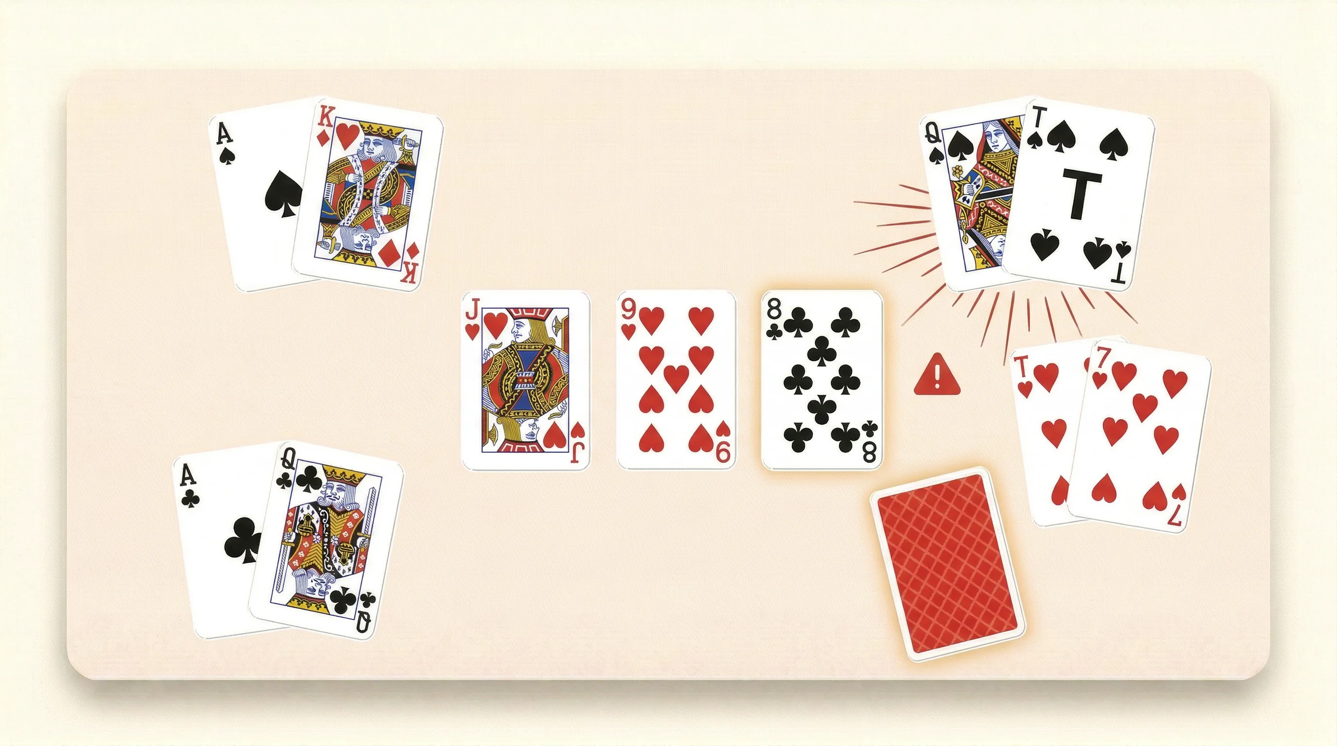 Example of a wet connected flop where range betting is usually a mistake